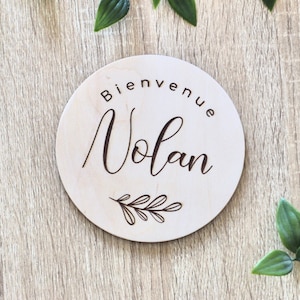 Carte étape bébé, carte bienvenue Bébé en bois