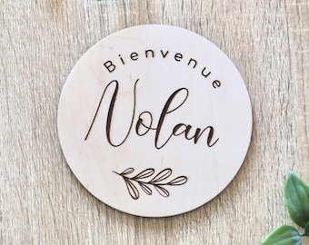 Carte étape bébé, carte bienvenue Bébé en bois