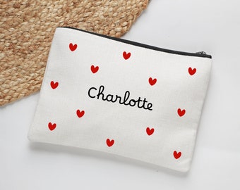 Personalized kit with small hearts pattern with first name or message, first name gift, birthday, friend, future mother, sister, girlfriend, witness