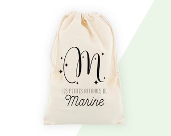 Personalized pouch, Cotton pouch, Baby's little things, monogram
