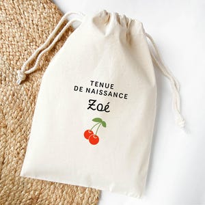 Pochon personnalisé cerises, Kit de Survie en étê, Sac en coton pour organisation, sac pour  livre, Sac à cordelettes pour petit bazar