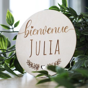 Baby milestone card, Baby welcome card nature pattern and little heart, diameter 11cm image 4