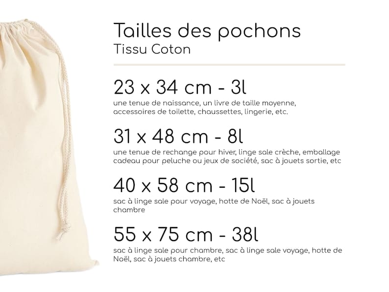 Pochon personnalisé pour témoin en or, pochette personnalisée en coton pour cadeau, Sac avec prénoms pour mariage, Motif cœur et cursive image 4