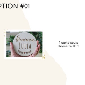 Baby milestone card, Baby welcome card nature pattern and little heart, diameter 11cm #01-CarteSeule