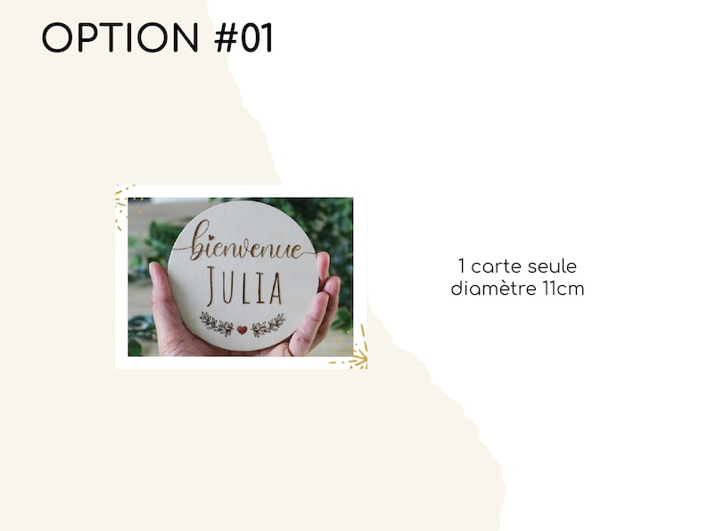 Baby milestone card, Baby welcome card nature pattern and little heart, diameter 11cm #01-CarteSeule