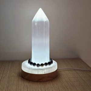 Selenit Tornlampa: Kristall Healing, Armbandshållare, LED-sockel