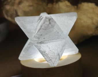 Selenite Merkabah Crystal Lamp