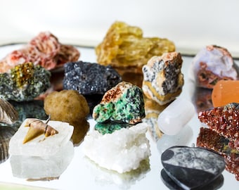 Moroccan Raw Mineral Treasure Mix: Crystals, Fossils & Mystery Stone