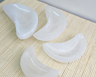 Selenite Moon Bowl 6 cm, 8 cm, 10 cm, 12 cm | Crystals Bowl | Crystals Holder From Morocco | Home Gift | Crystals Lover Gift Idea
