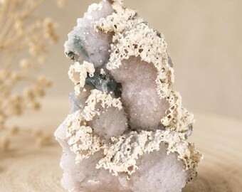 Rose Quartz Druzy Cluster | Natural Pink Quartz Crystal Specimen | Sparkling Mineral Display Piece