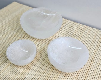 Handmade Selenite Crystal Bowl: Moroccan Home Decor