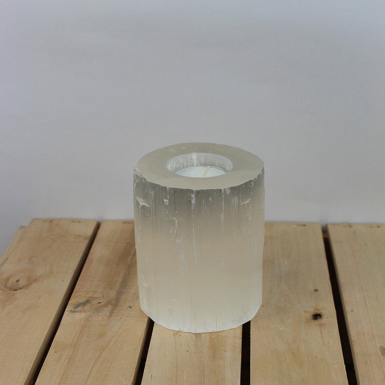 Selenite Candle Holder Round 8 Sizes Home Decoration Etsy