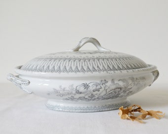 Antique French Tureen, Vintage Tureen, French Bowl, French Decor, French Kitchenware, English Kitchenware, Farmhouse Kitchenware, Farmhouse