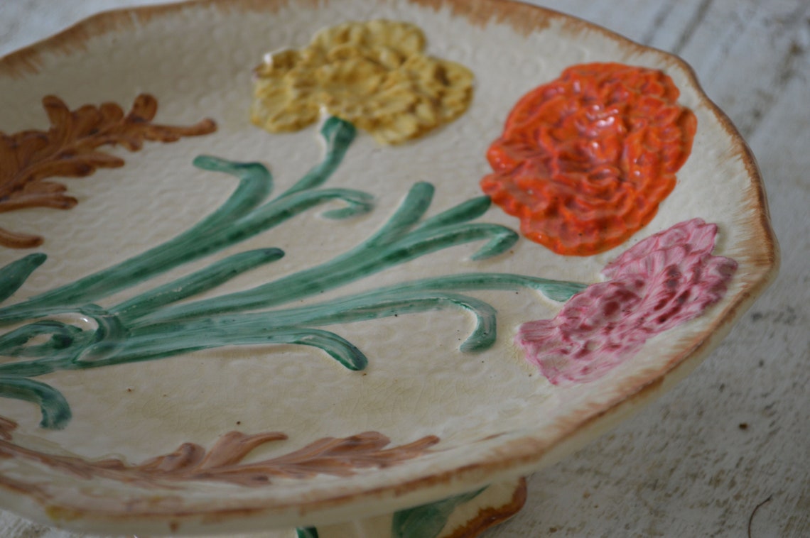 Antique Art Deco Arthur Woods Cake Stand with a hand painted Etsy