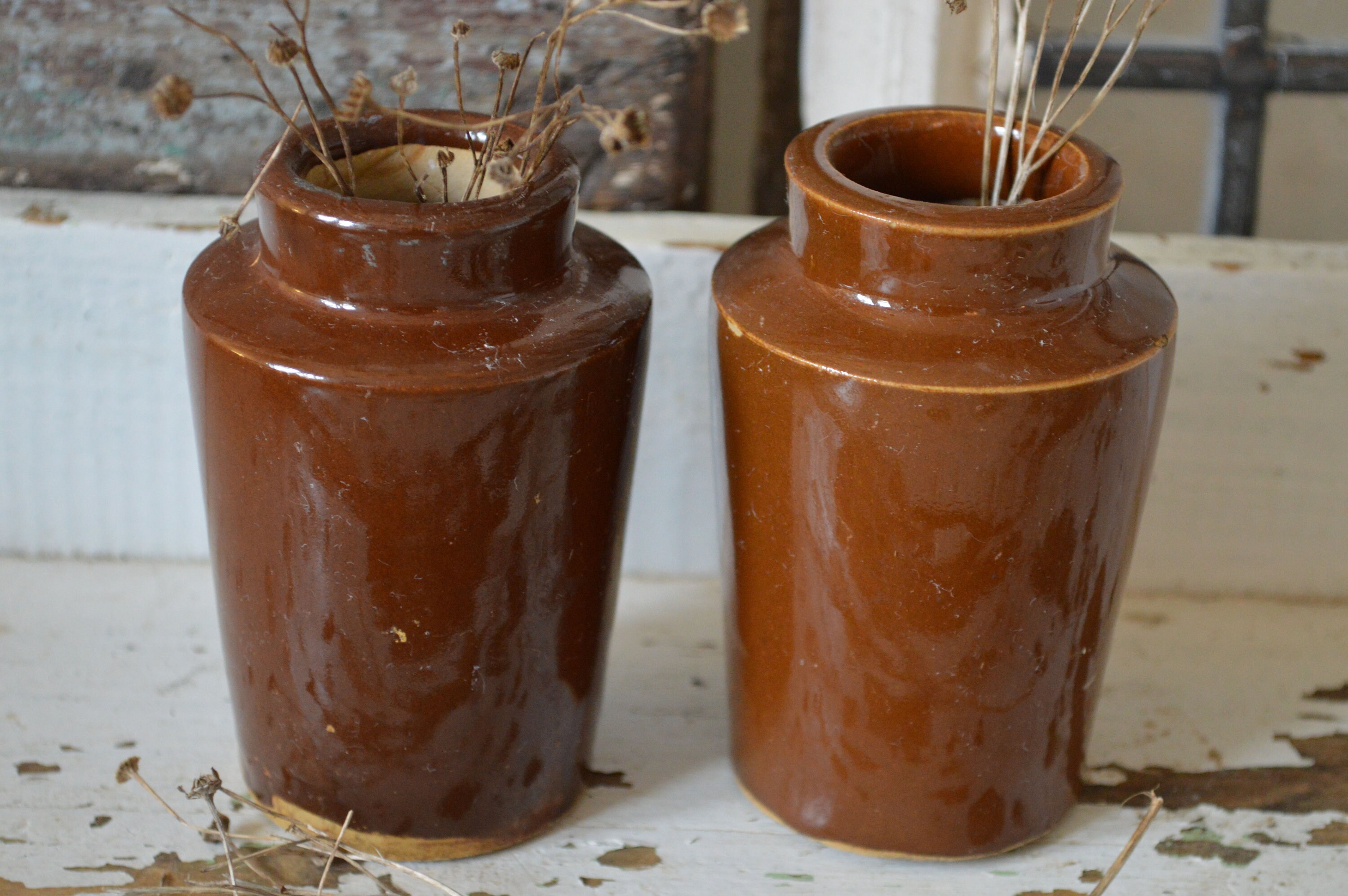 Set of Small Stoneware Jars Antique Jars Antique Jar Etsy
