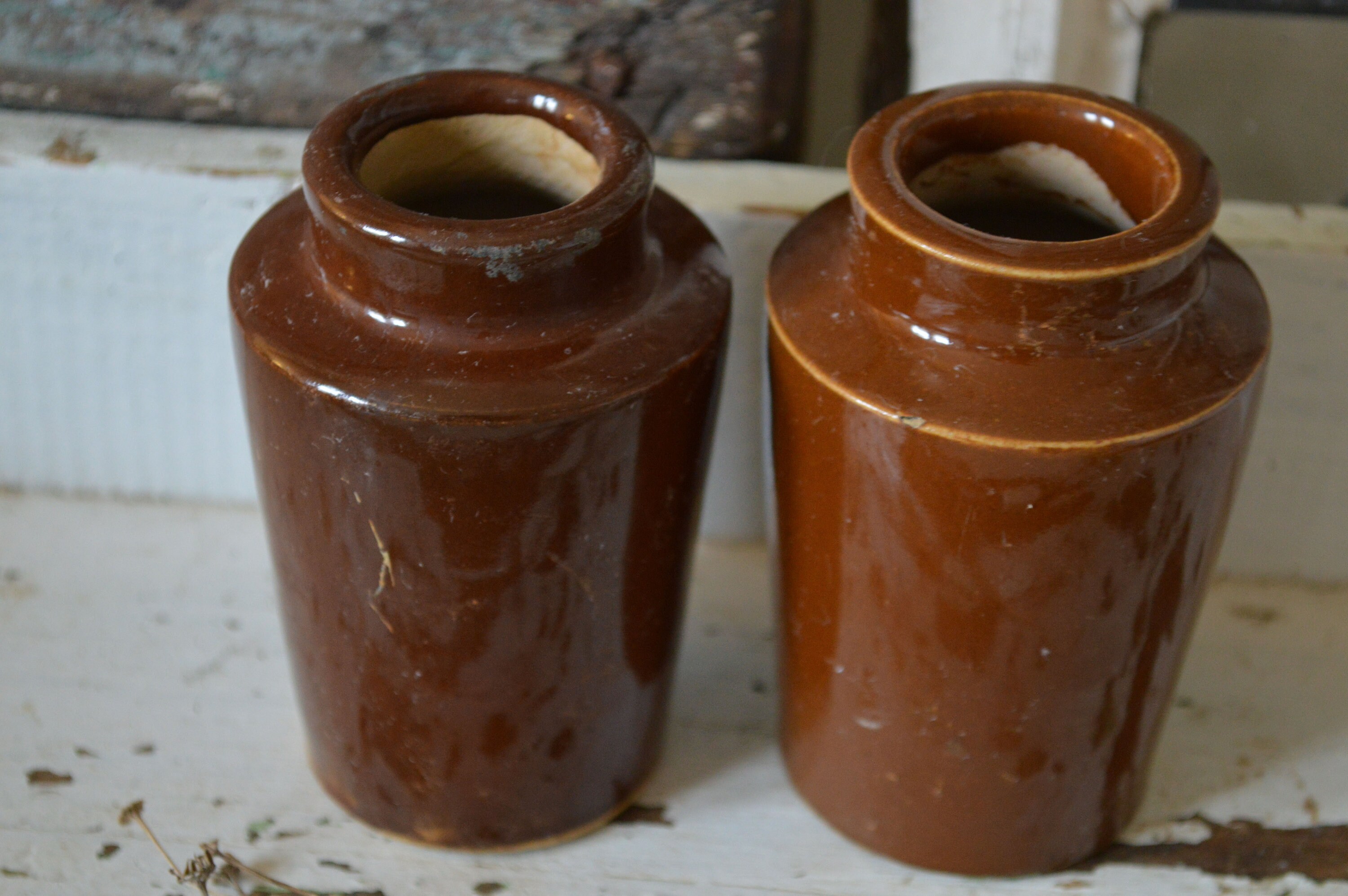 Set of Small Stoneware Jars Antique Jars Antique Jar Etsy