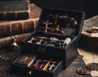 Artisan made Miniature 19th century Vampire hunting kit