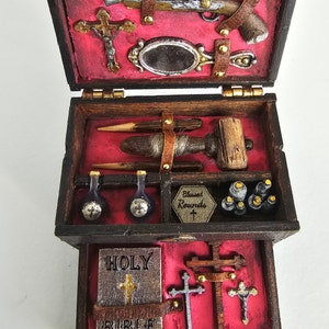 Hand made Miniature 19th century Vampire hunting kit