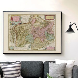Stampa vintage riproduzione foto mappa Valtellina decorazione parete illustrazione arte poster regalo originale Italia cartografia geografia