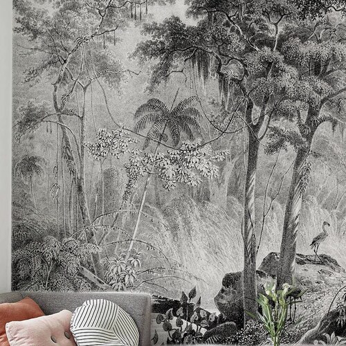 Palm Tree Removable Wallpaper Jungle Wall Mural Tropical Etsy Australia