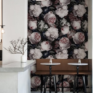 Vintage floral pattern, Dutch floral wallpaper, Dark floral wallpaper #164