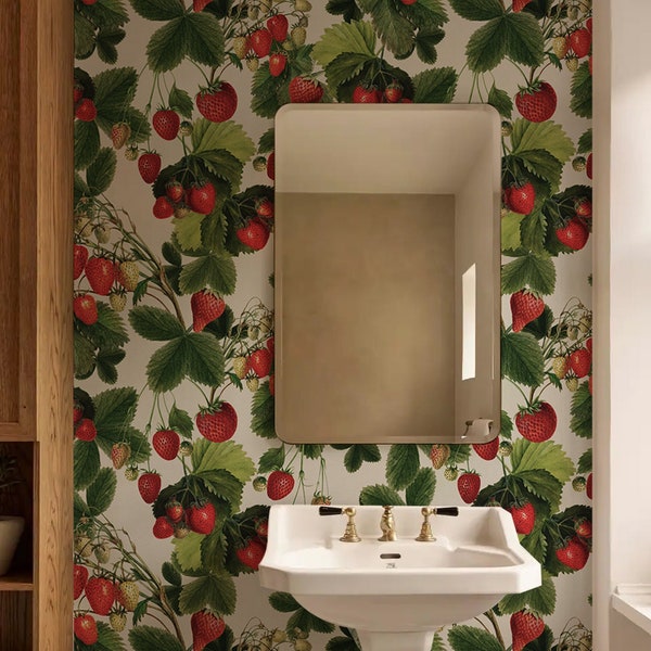 Strawberry Wallpaper - Etsy
