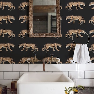 Leopard wallpaper, Cheetah, Animal print, Chic style wall mural, Removable wallpaper #68