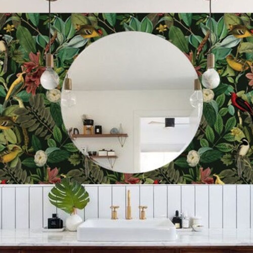 Dark Botanical Removable Wallpaper Colors of Nature Wall Etsy