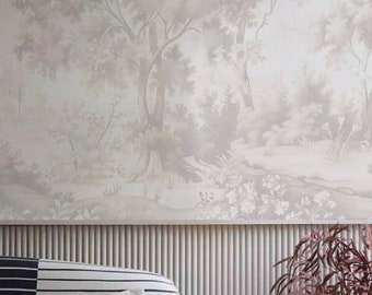 Creamy Landscape Wallpaper Mural: Light Watercolor Wall Art #254