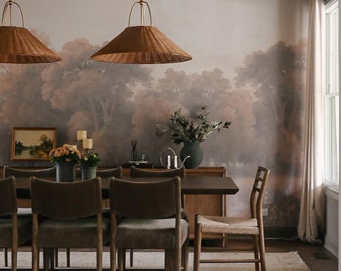 Featured listing image: Sepia Autumn Fields Wallpaper Mural: Panoramic Landscape View #260