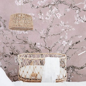 Cherry Blossom Wall mural, Removable wallpaper, traditional, Nursery wall art  #86