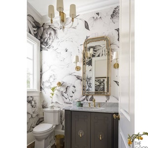 Soft peony wallpaper, Black and white peonies - SOFT PEONY #85