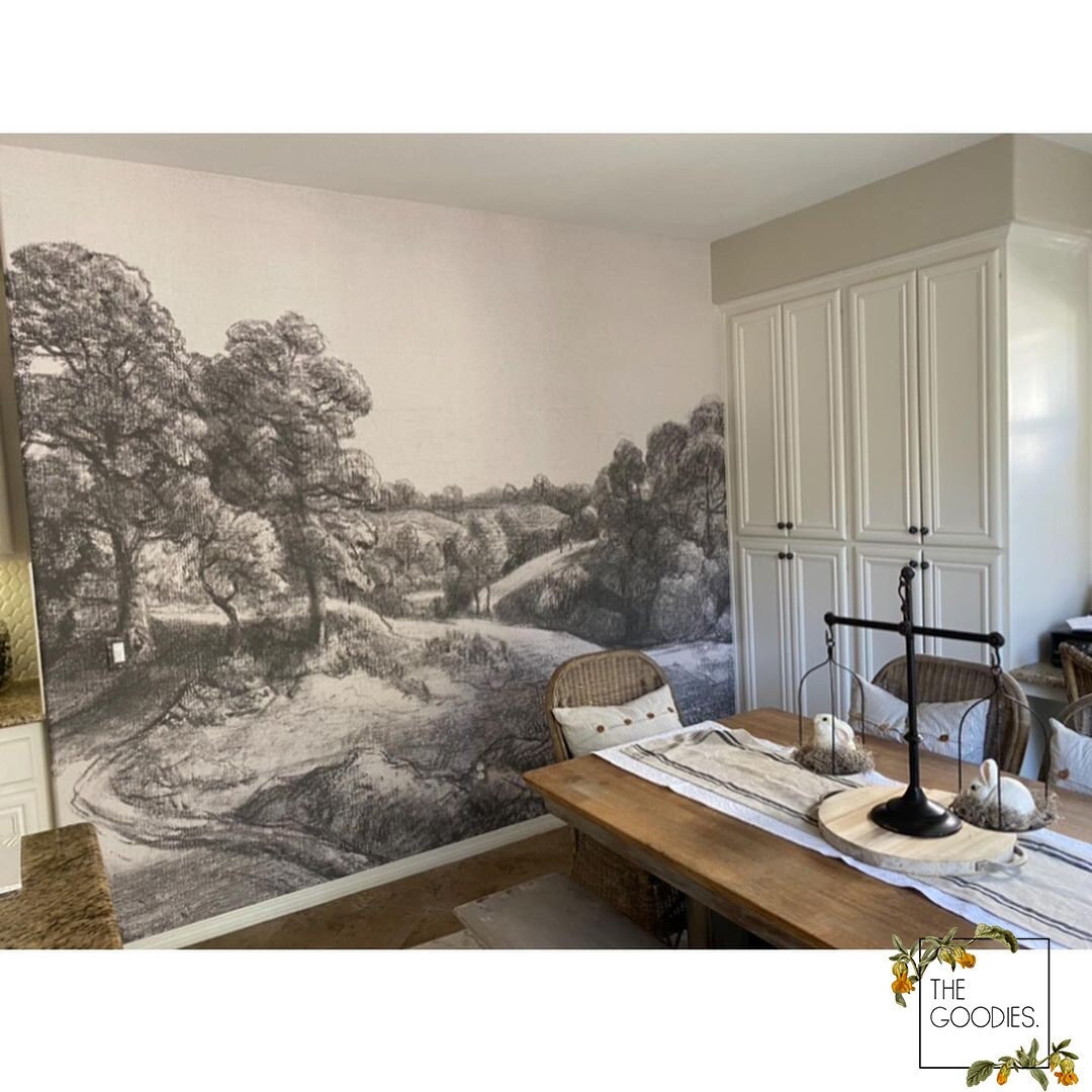Countryside Wall Mural Removable Wallpaper Drawing - Etsy Countryside Wall Mural Removable Wallpaper Drawing - Etsy