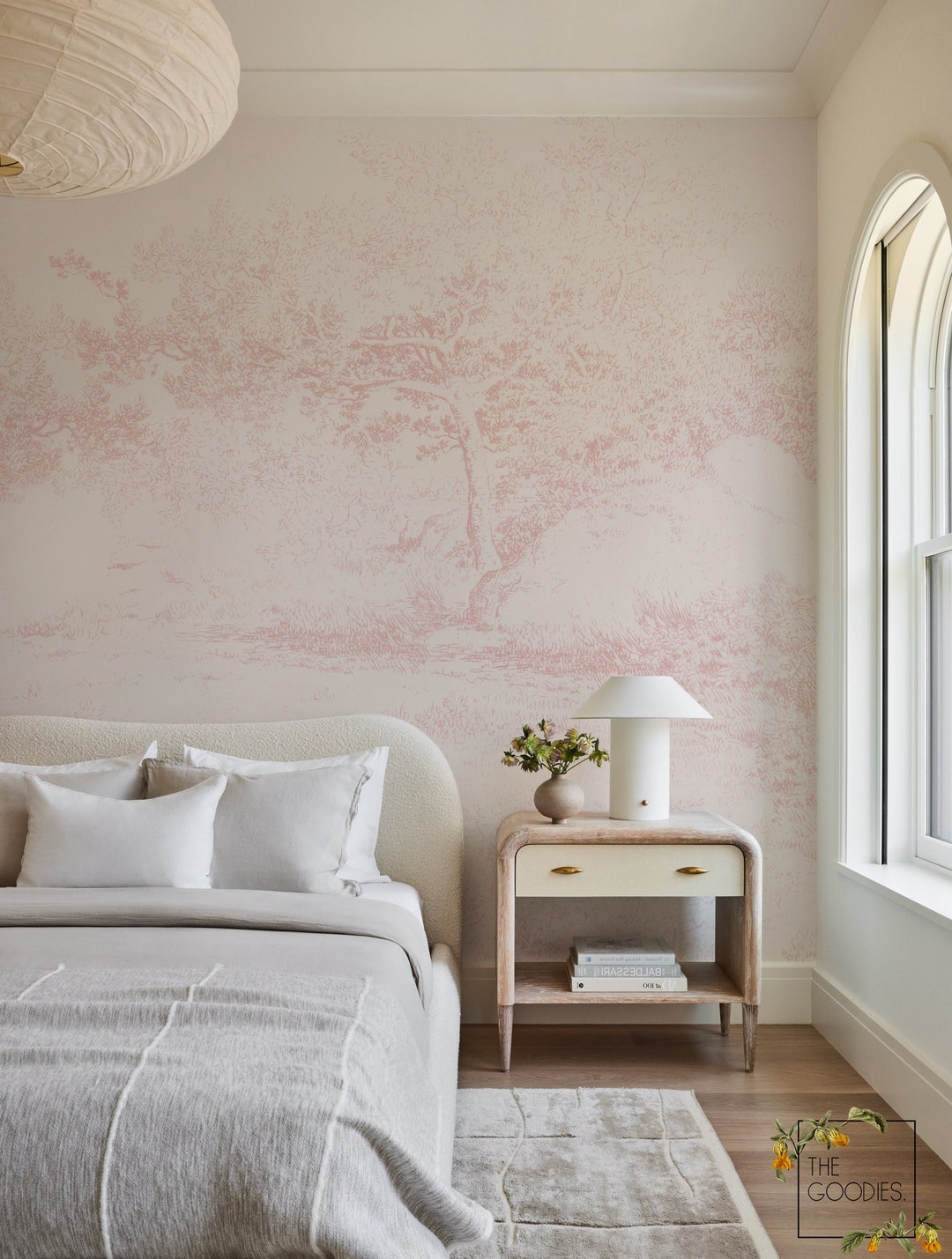 Blush Landscape Wall Mural, Pink Panoramic Wallpaper BLUSH 233 - Etsy