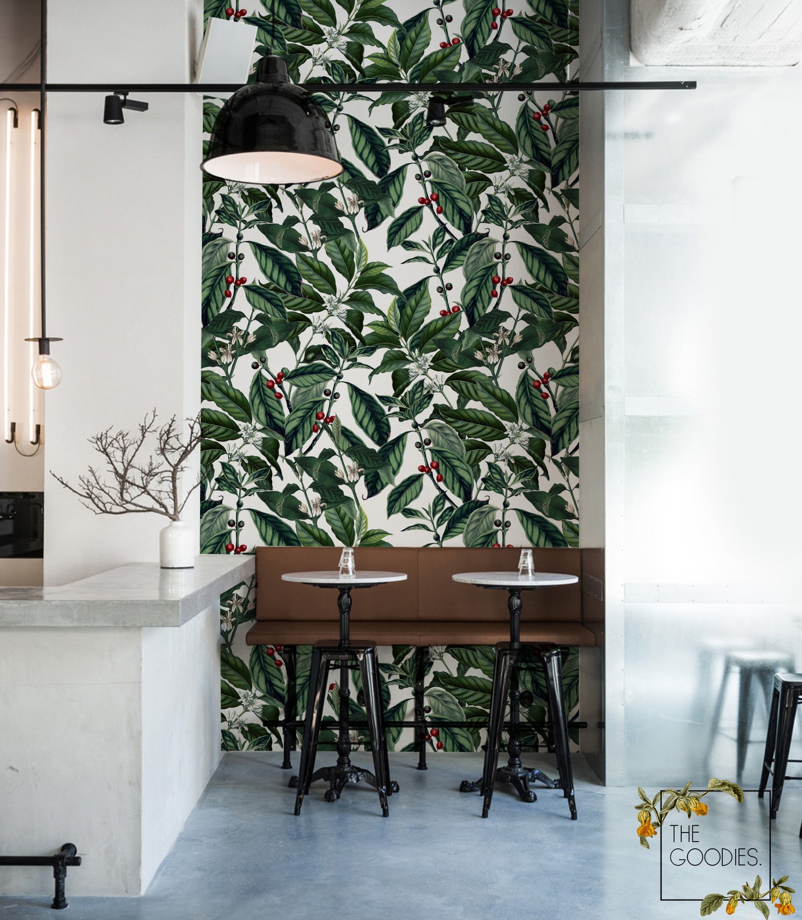 Coffee Plant Wallpaper Coffee Beans Wall Mural Arabica Etsy