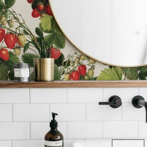 Strawberry Wallpaper, Strawberries Wall Mural, Summer Juicy Wallpaper ...