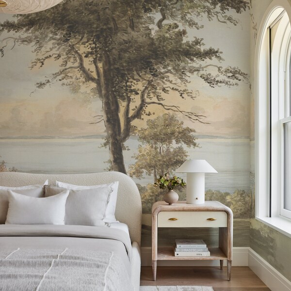 Dreamland wall mural, Warm colors landscapy, Dreamy, moody wallpaper, Peel and stick or regular wallpaper #230