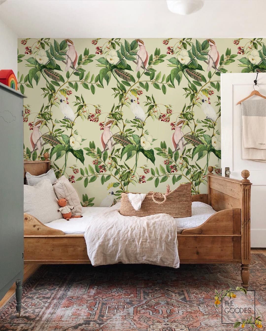 Green Jungle Wallpaper Parrot Wallpaper Birds Wall Decor - Etsy Singapore Green Jungle Wallpaper Parrot Wallpaper Birds Wall Decor - Etsy Singapore