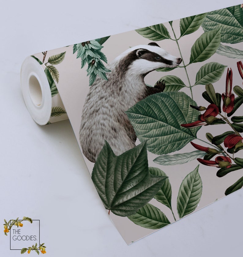 Woodland Wallpaper Woodland Animals Wall Mural Removable Etsy