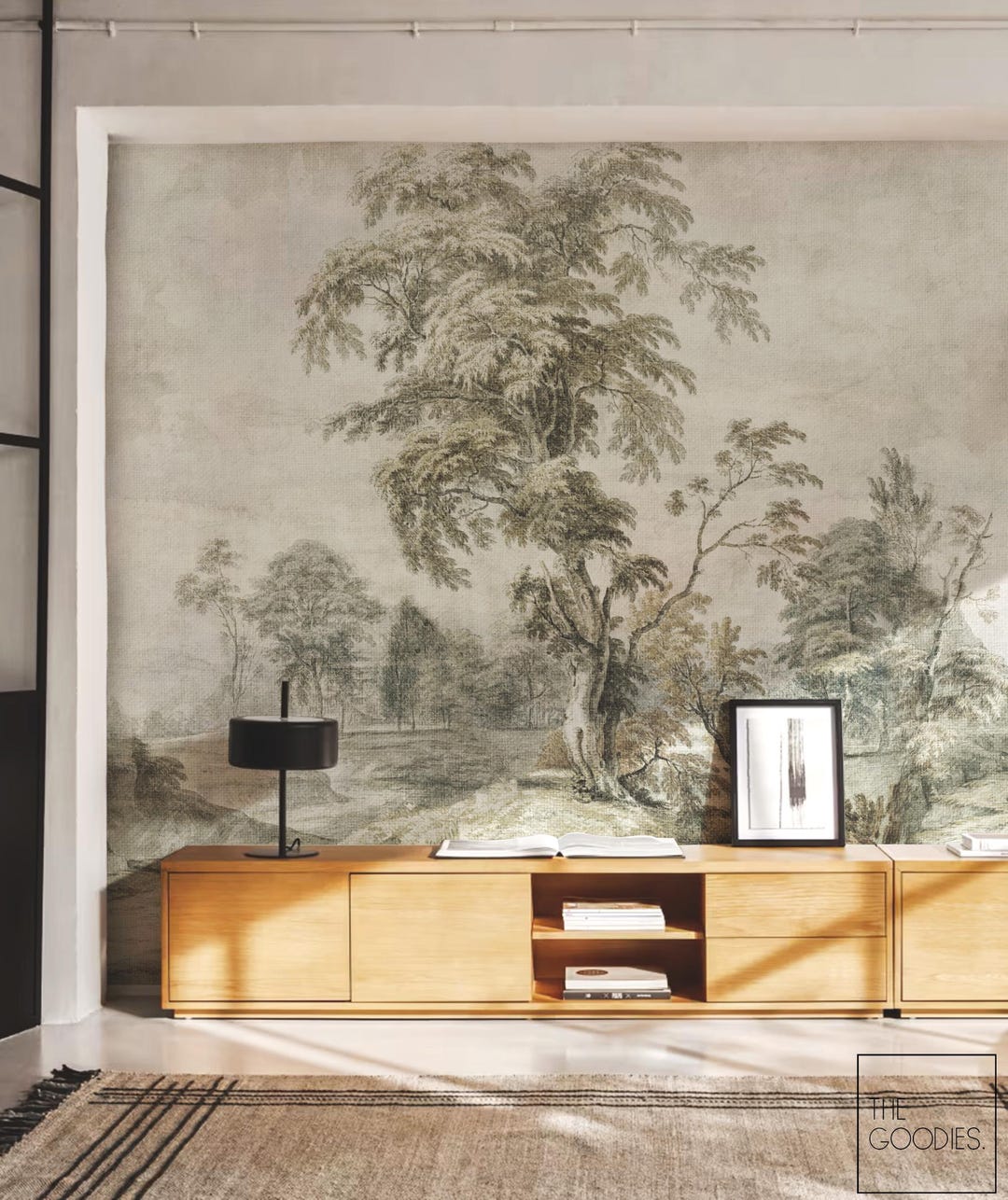 Vintage Landscape Wall Mural, Peel and Stick Farmhouse Wallpaper ...