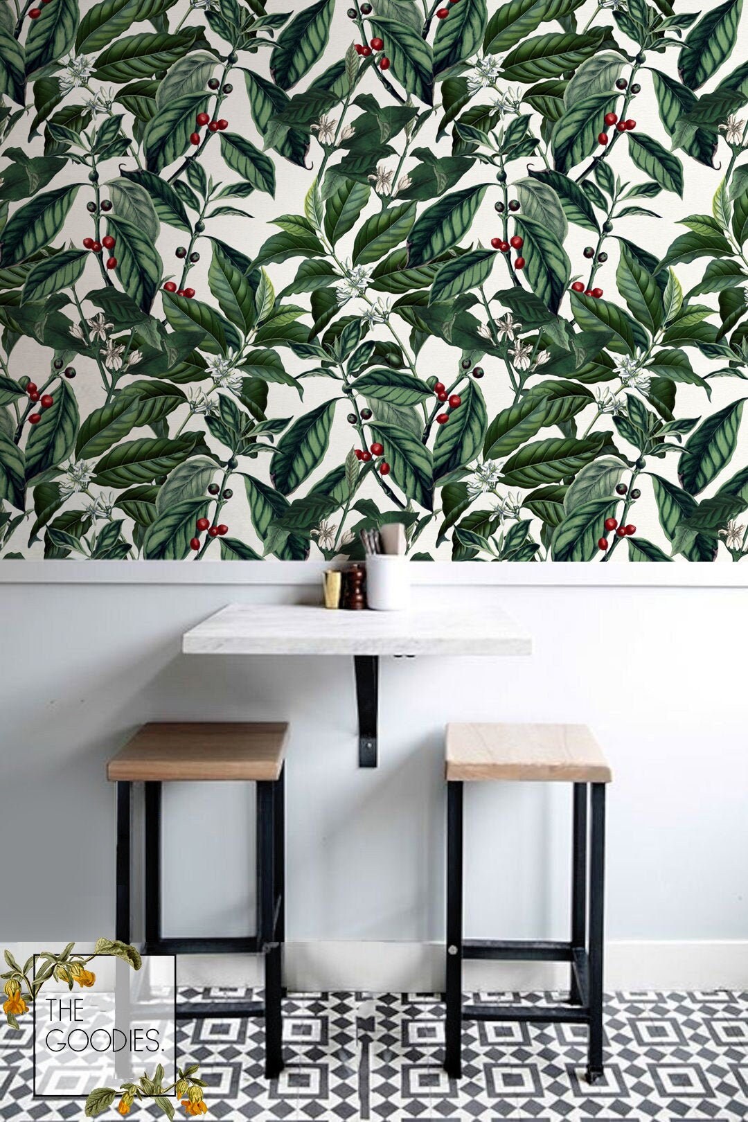 Coffee wallpaper border kitchen