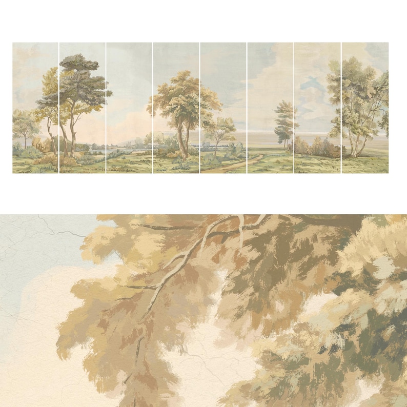 Vintage Landscape Wall Mural Peel and Stick Wallpaper Classic European ...