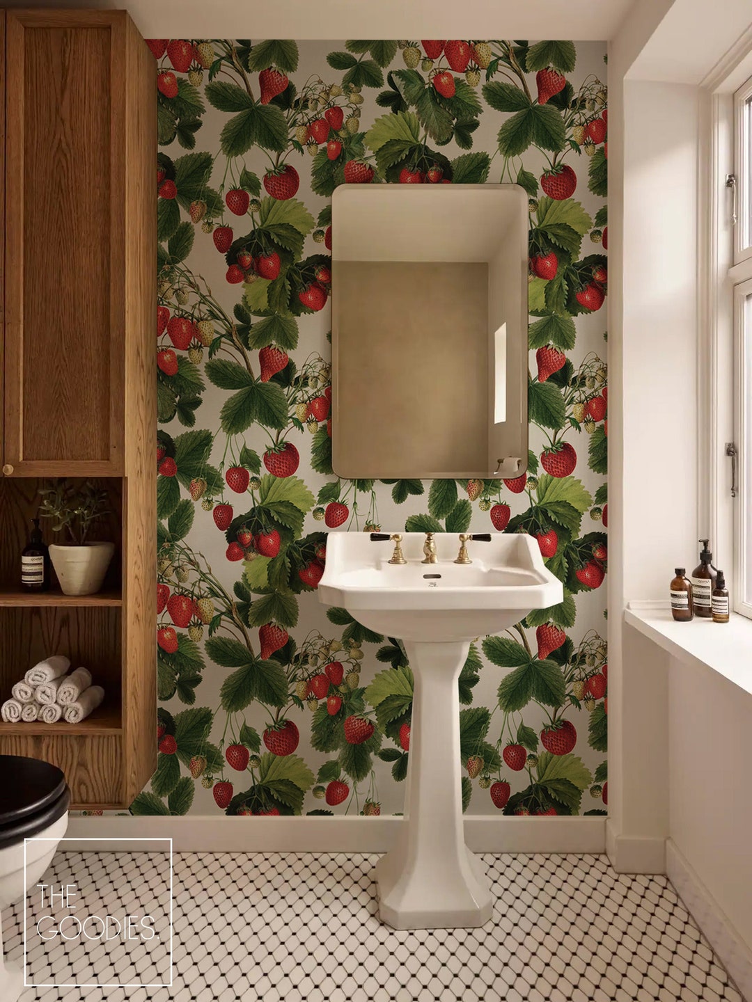 Strawberry Wallpaper, Strawberries Wall Mural, Summer Juicy Wallpaper ...