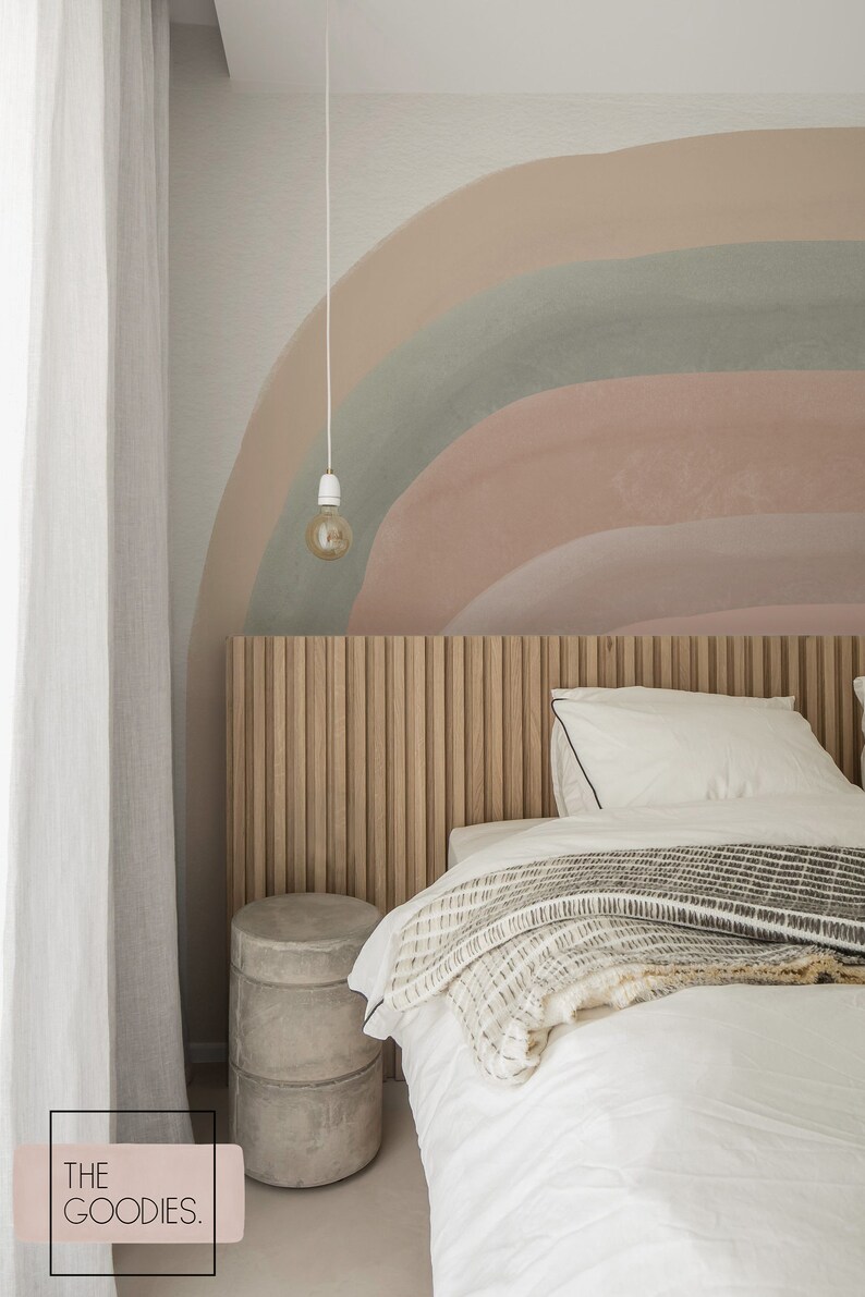 Muted colors rainbow wallpaper Watercolor art Earth colors Etsy