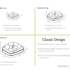 Biodegradable Urn for Human Ashes / water burial urn / urn for cremation / biodegradable cremation urn image 7