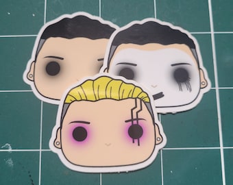 Pacote de adesivos de vinil branco sem movimento - 3 Chris Motionless Funko Pop Design MIW