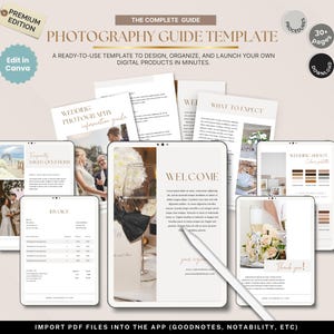 Photography Guide Template, Digital Photography Ebook, Beginner Camera Settings Guide, Photo Tips Tutorial, Editable Canva PDF