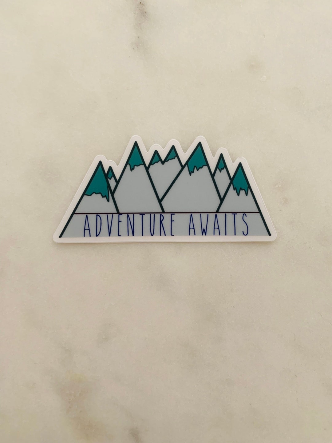 Adventure Awaits Mountain Sticker | Water Bottle Decal - Etsy
