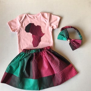 Afrikanische Karte Baby Kleidung| Afrikanisches Baby Kleid | Ankara Body| Afrikanisches Stirnband | Afrikanische Kinderkleidung| Baby Mädchen Passende Outfits