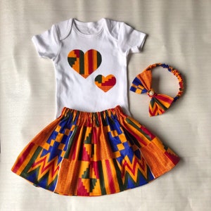 African Print Kids Clothes| Ankara Baby Girl Dress| Matching kente Outfits| African Print Baby Skirt| Ankara Headband| kente baby dress|